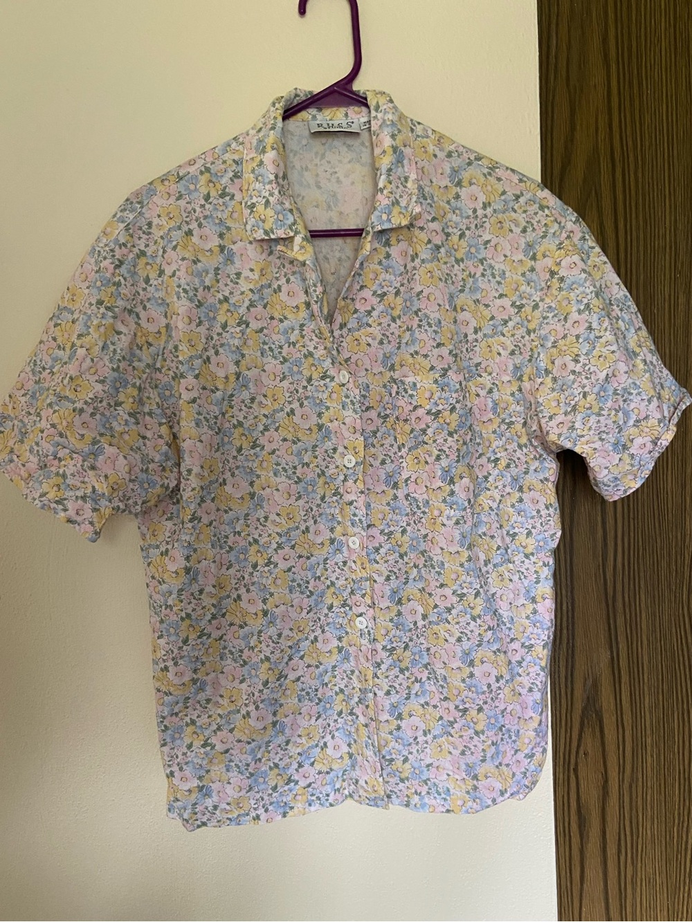 Russ Pastel Floral Short-Sleeve Button-Down Shirt - Yellow & Pink